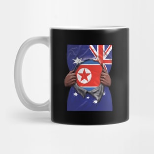 North Korea Flag Australian Flag Ripped - Gift for North Korean From North Korea Mug